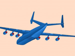 Antonov An-225 Cargo Aircraft Solid Assembly Model 3D Model