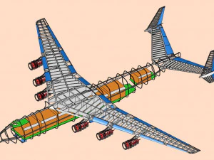 Antonov An-225 Cargo Aircraft Solid Assembly Model 3D Model