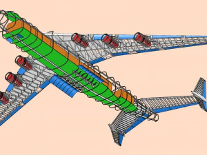 Antonov An-225 Cargo Aircraft Solid Assembly Model 3D Model