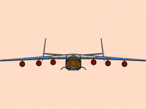 Antonov An-225 Cargo Aircraft Solid Assembly Model 3D Model