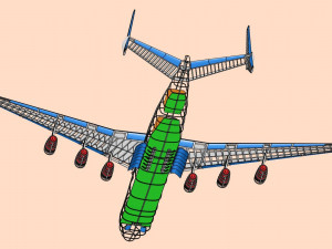 Antonov An-225 Cargo Aircraft Solid Assembly Model 3D Model