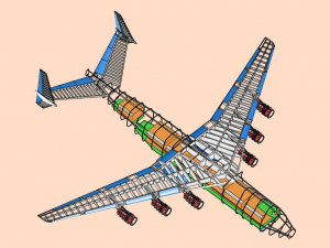 Antonov An-225 Cargo Aircraft Solid Assembly Model 3D Model