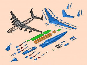 Antonov An-225 Cargo Aircraft Solid Assembly Model 3D Model