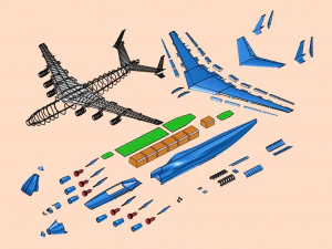Antonov An-225 Cargo Aircraft Solid Assembly Model 3D Model