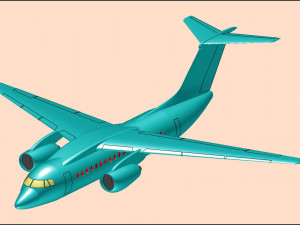 Antonov An-148 Aircraft Solid Assembly Model 3D Model