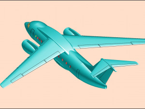 Antonov An-148 Aircraft Solid Assembly Model 3D Model