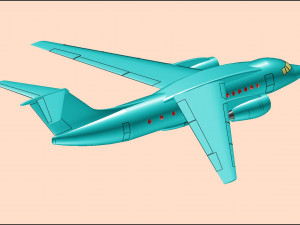 Antonov An-148 Aircraft Solid Assembly Model 3D Model