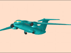 Antonov An-148 Aircraft Solid Assembly Model 3D Model