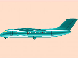 Antonov An-148 Aircraft Solid Assembly Model 3D Model