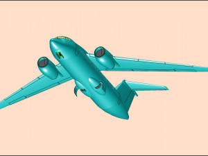 Antonov An-148 Aircraft Solid Assembly Model 3D Model