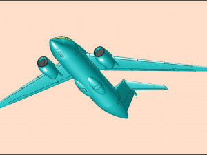 Antonov An-148 Aircraft Solid Assembly Model 3D Model