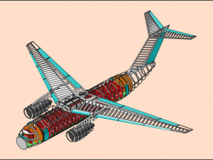 Antonov An-148 Aircraft Solid Assembly Model 3D Model
