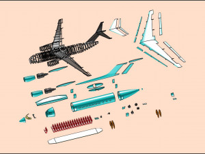 Antonov An-148 Aircraft Solid Assembly Model 3D Model