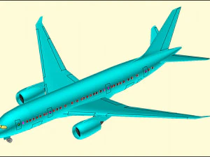 Boeing 787-800 Dreamliner Solid Assembly Model 3D Model