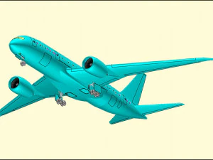 Boeing 787-800 Dreamliner Solid Assembly Model 3D Model