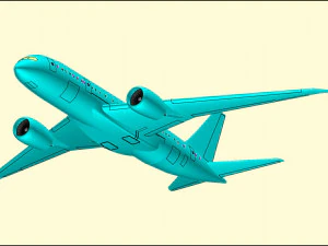 Boeing 787-800 Dreamliner Solid Assembly Model 3D Model