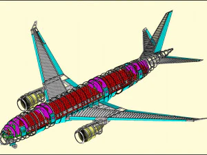 Boeing 787-800 Dreamliner Solid Assembly Model 3D Model