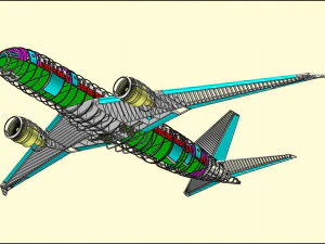 Boeing 787-800 Dreamliner Solid Assembly Model 3D Model