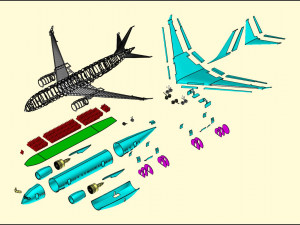 Boeing 787-800 Dreamliner Solid Assembly Model 3D मॉडल