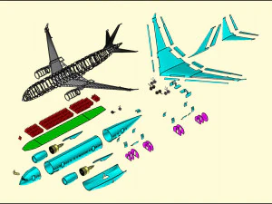 Boeing 787-800 Dreamliner Solid Assembly Model 3D Model
