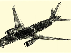 Boeing 787-800 Dreamliner Solid Assembly Model 3D Model
