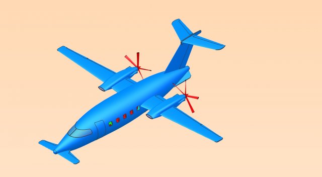 Piaggio Avanti Aircraft Solid Assembly Model 3D 모델 .c4d .max .obj .3ds .fbx .stl .blend 