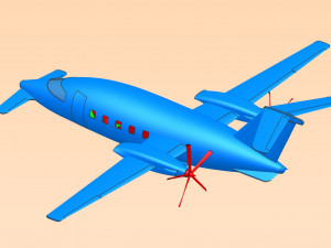 Piaggio Avanti Aircraft Solid Assembly Model 3D 모델