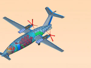 Piaggio Avanti Aircraft Solid Assembly Model 3D Model