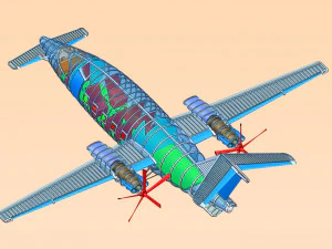 Piaggio Avanti Aircraft Solid Assembly Model 3D Model