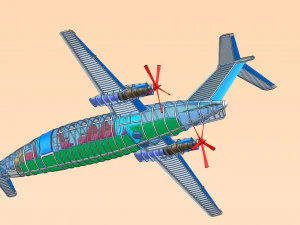 Piaggio Avanti Aircraft Solid Assembly Model 3D Model
