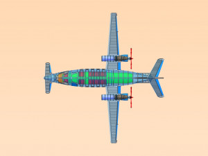 Piaggio Avanti Aircraft Solid Assembly Model 3D 모델