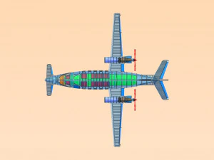 Piaggio Avanti Aircraft Solid Assembly Model 3D Model