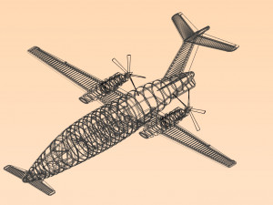 Piaggio Avanti Aircraft Solid Assembly Model 3D 모델