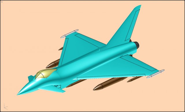 Euro Fighter Typhoon Solid Assembly Model Model 3D .c4d .max .obj .3ds .fbx .stl .blend 