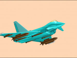 Modello di assemblaggio solido dell'Euro Fighter Typhoon Modello 3D
