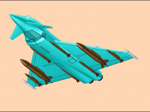 Euro Fighter Typhoon Solid Assembly Model Model 3D