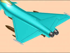 Euro Fighter Typhoon Solid Assembly Model Model 3D