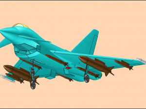 Euro Fighter Typhoon Solid Assembly Model Model 3D