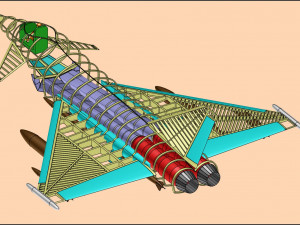 Euro Fighter Typhoon Solid Assembly Model Model 3D