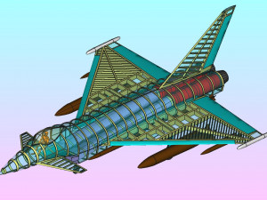 Euro Fighter Typhoon Solid Assembly Model Model 3D