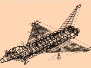 Modello di assemblaggio solido dell'Euro Fighter Typhoon Modello 3D