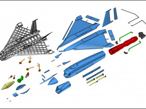 Boeing X-32 Aircraft Solid Assembly Model 3D Модель