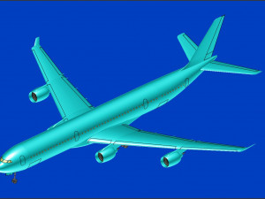 Airbus A340-600 Aircraft Solid Assembly Model Modelo 3D