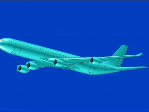 Airbus A340-600 Aircraft Solid Assembly Model 3D Model