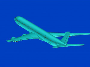 Airbus A340-600 Aircraft Solid Assembly Model 3D Model