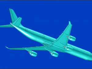 Airbus A340-600 Aircraft Solid Assembly Model 3D Model