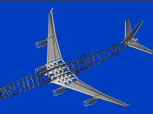 Airbus A340-600 Aircraft Solid Assembly Model 3D Model