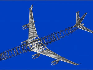 Airbus A340-600 Aircraft Solid Assembly Model 3D Model