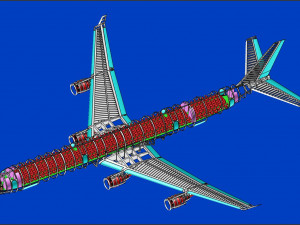 Airbus A340-600 Aircraft Solid Assembly Model 3D Model