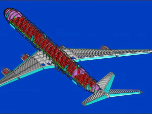 Airbus A340-600 Aircraft Solid Assembly Model 3D Model